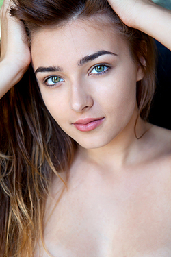 Adriana F in "Emerald Green" via Met-Art